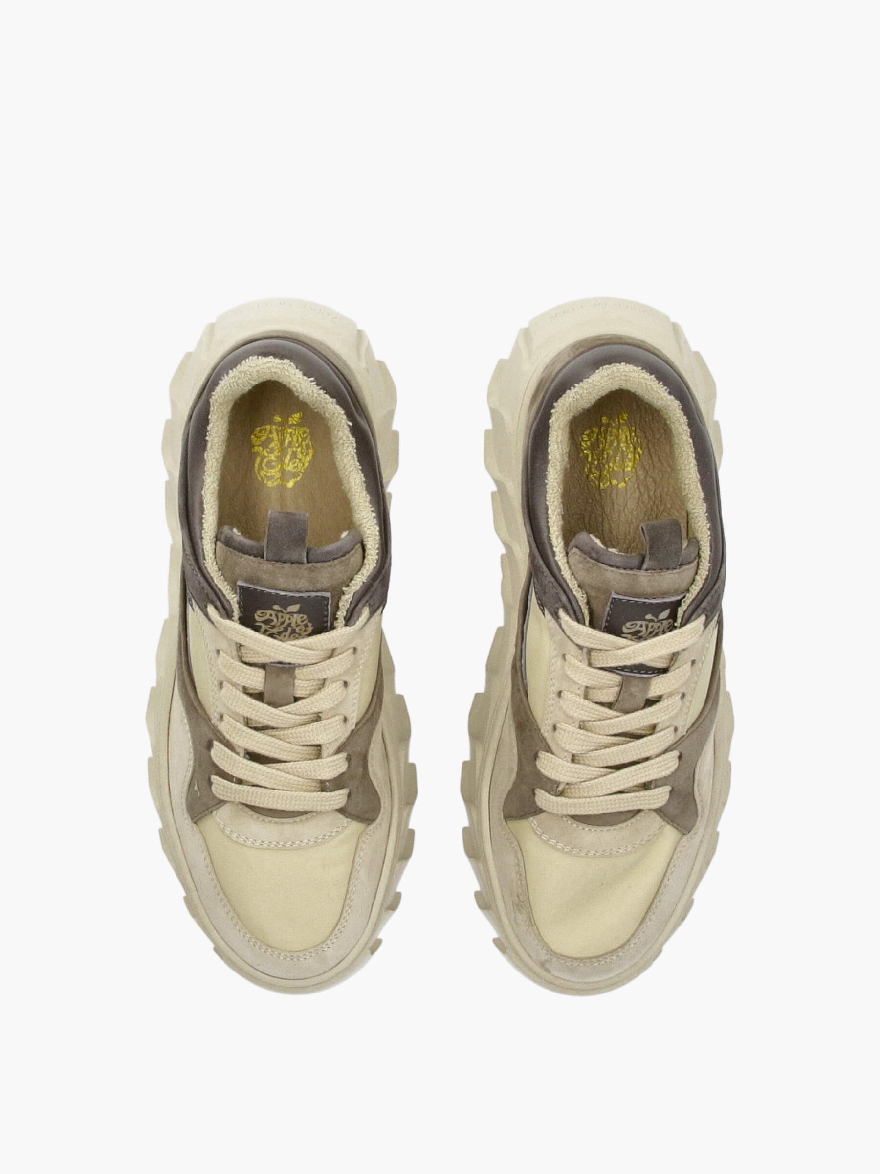 Sneaker im Material Mix taupe/grey, Bekleidung, Schuhwerk, Schuh, Sneaker, Leinwand