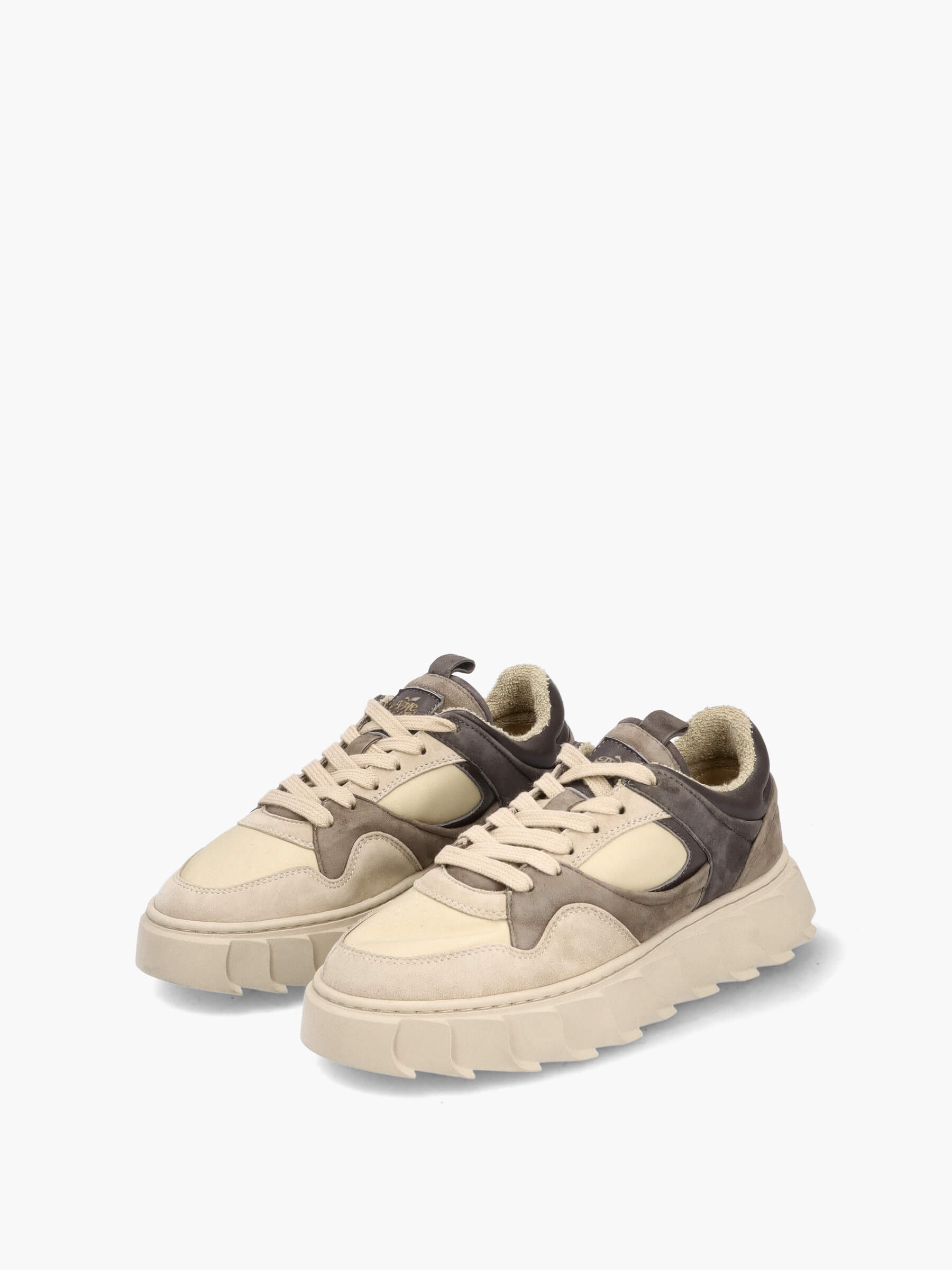 Sneaker im Material Mix taupe/grey, Bekleidung, Schuhwerk, Schuh, Sneaker