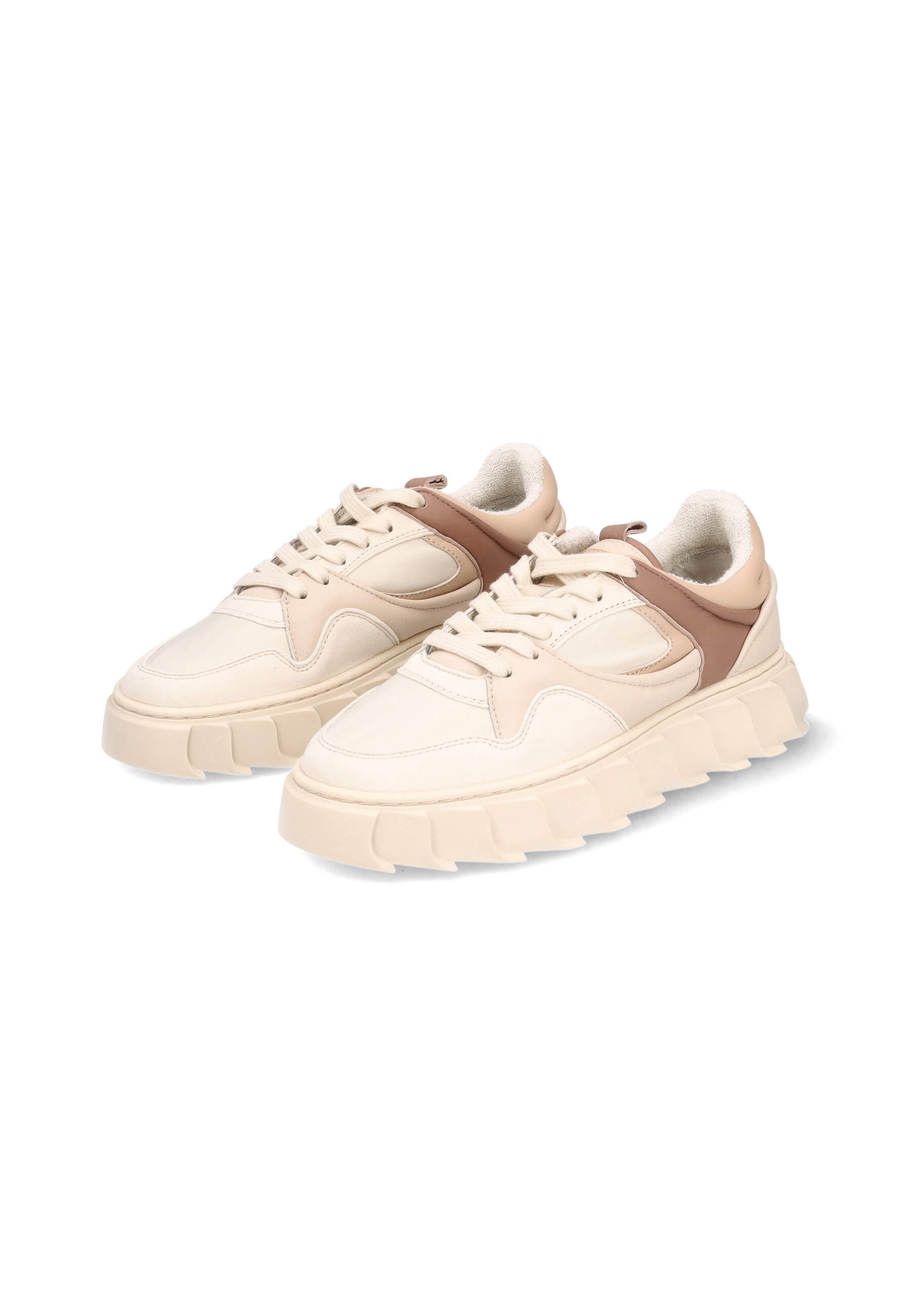 Mehrfarbige Sneaker Weiß/Beige