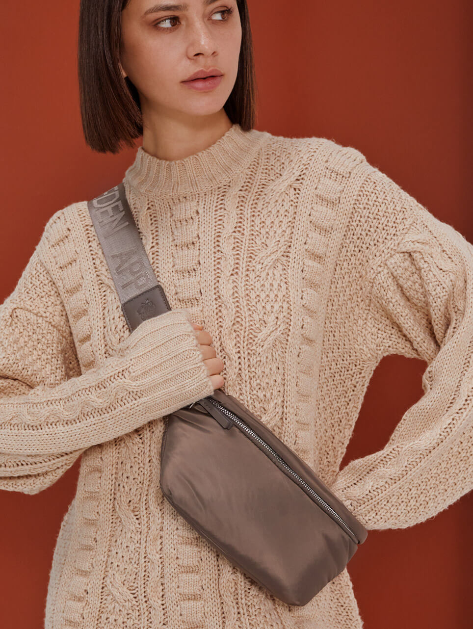Gürteltasche taupe, Bekleidung, Strickwaren, Pullover