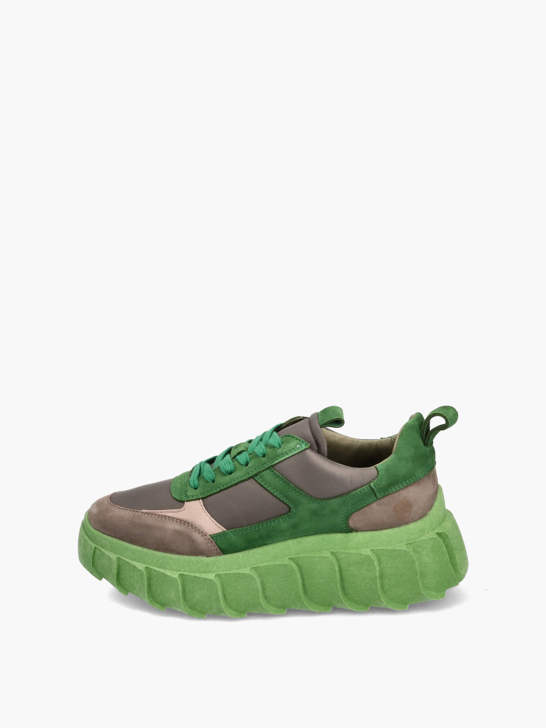 Plateau-Sneaker Taupe/Green, Bekleidung, Schuhwerk, Schuh, Sneaker