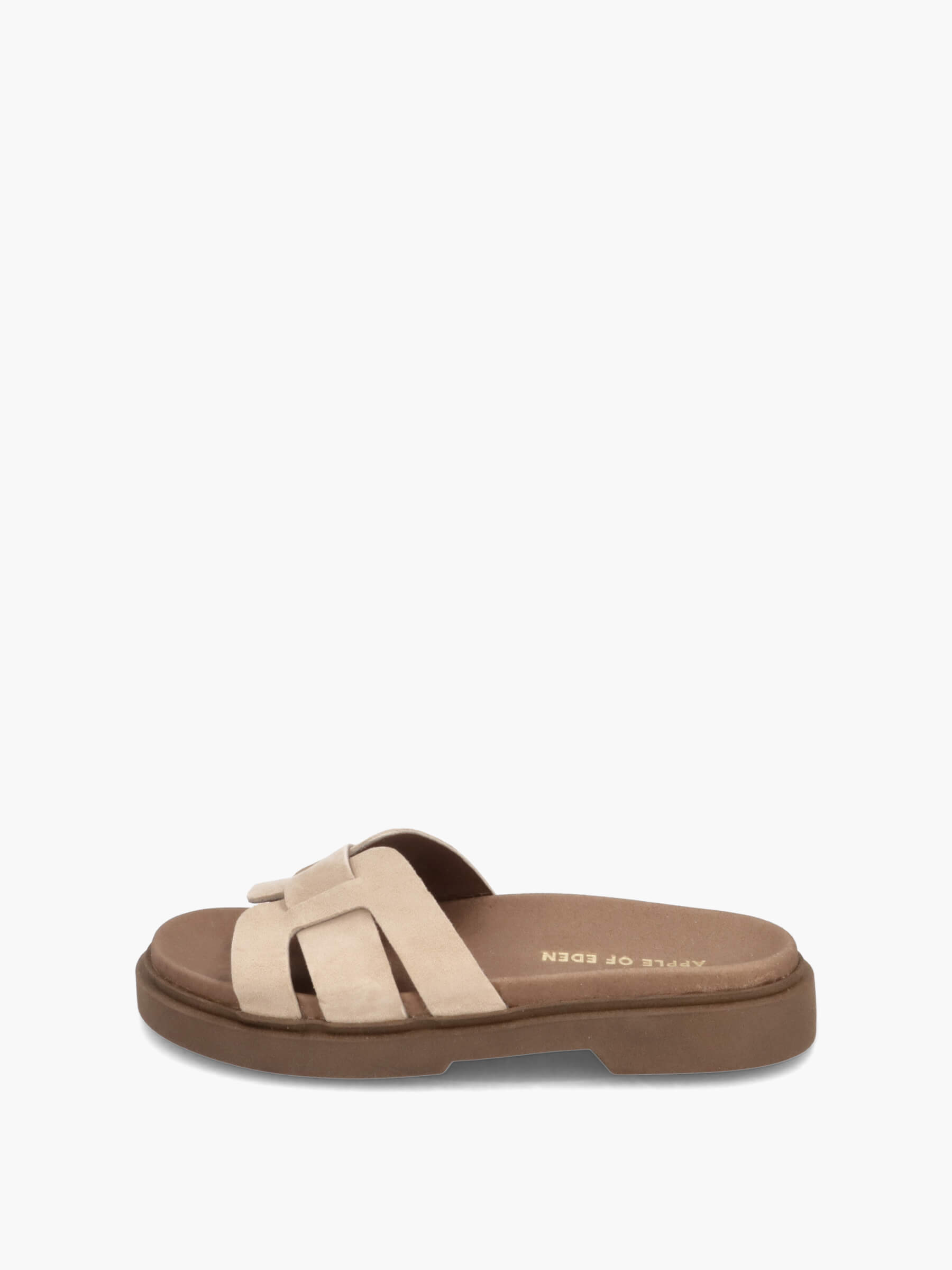 Pantoletten mir Lederriemchen beige, Bekleidung, Schuhwerk, Sandale