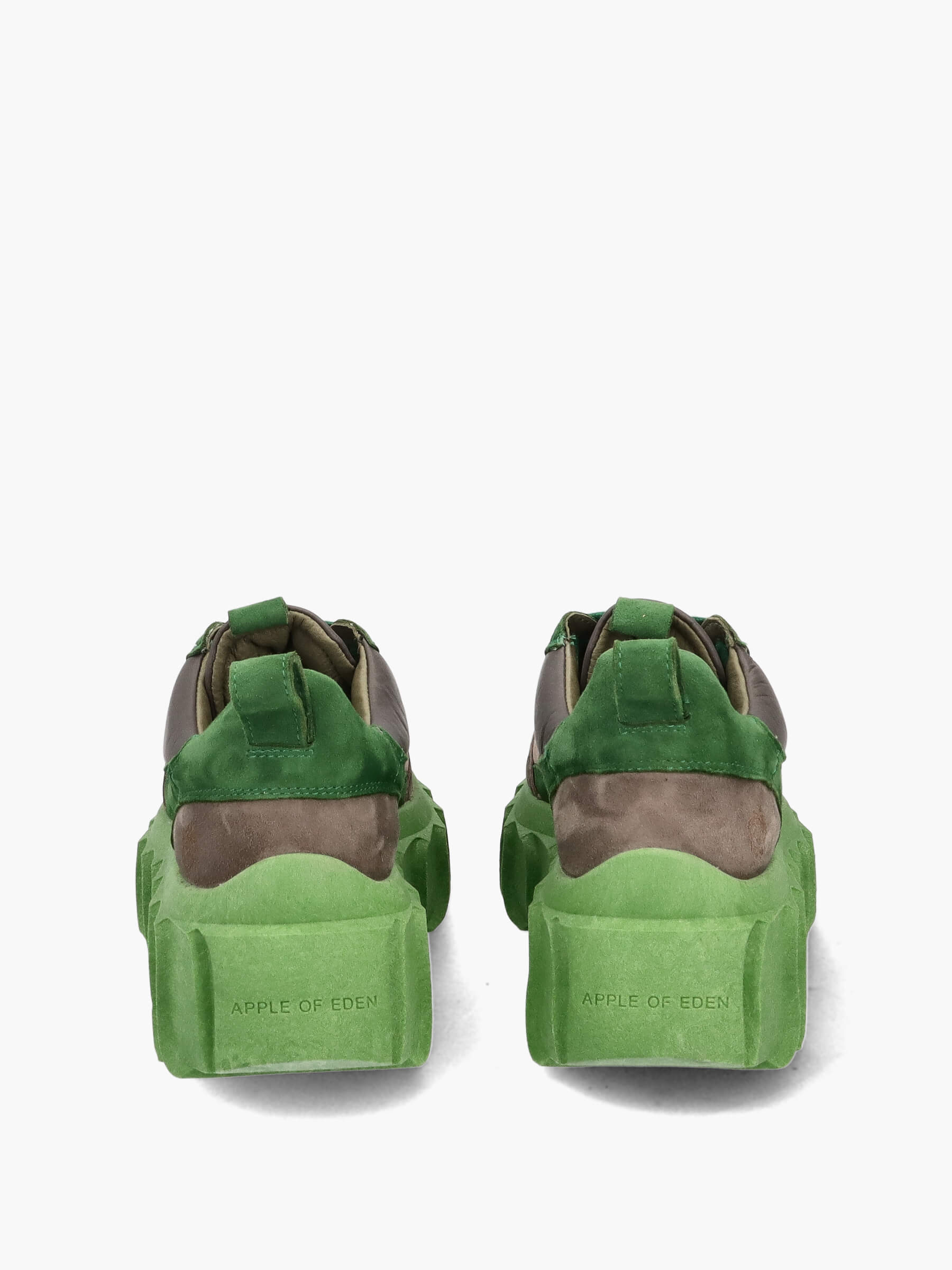Plateau-Sneaker Taupe/Green, Bekleidung, Handschuh, Schuhwerk, Sandale