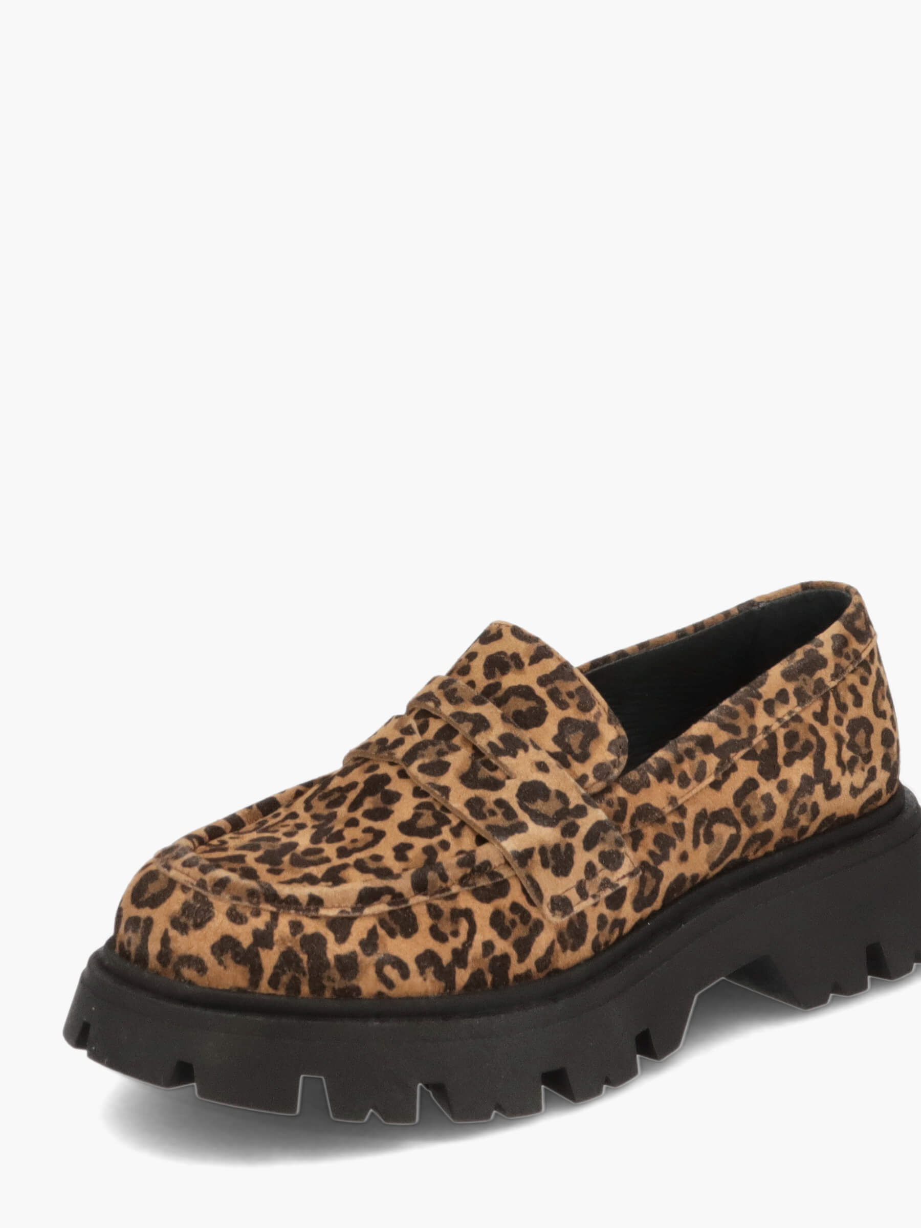 Hochwertige Penny-Loafer im Leo-Look, Bekleidung, Schuhwerk, Schuh, Sneaker, Wildleder