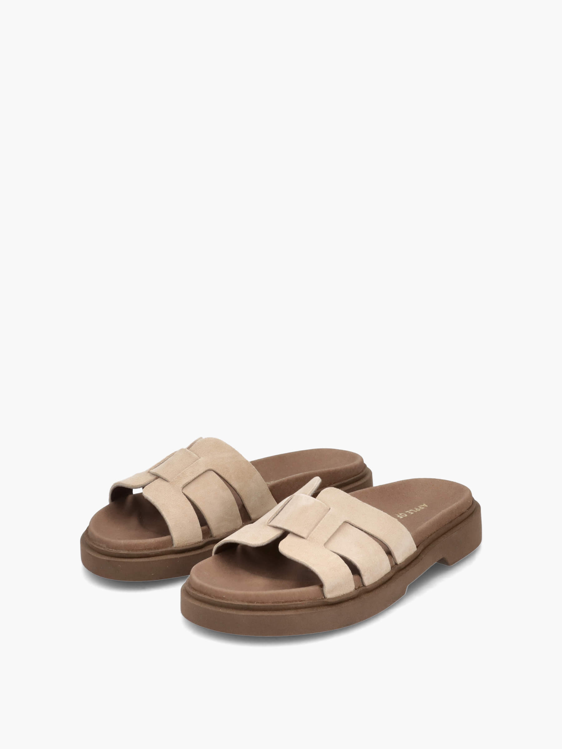 Pantoletten mir Lederriemchen beige, Bekleidung, Schuhwerk, Sandale