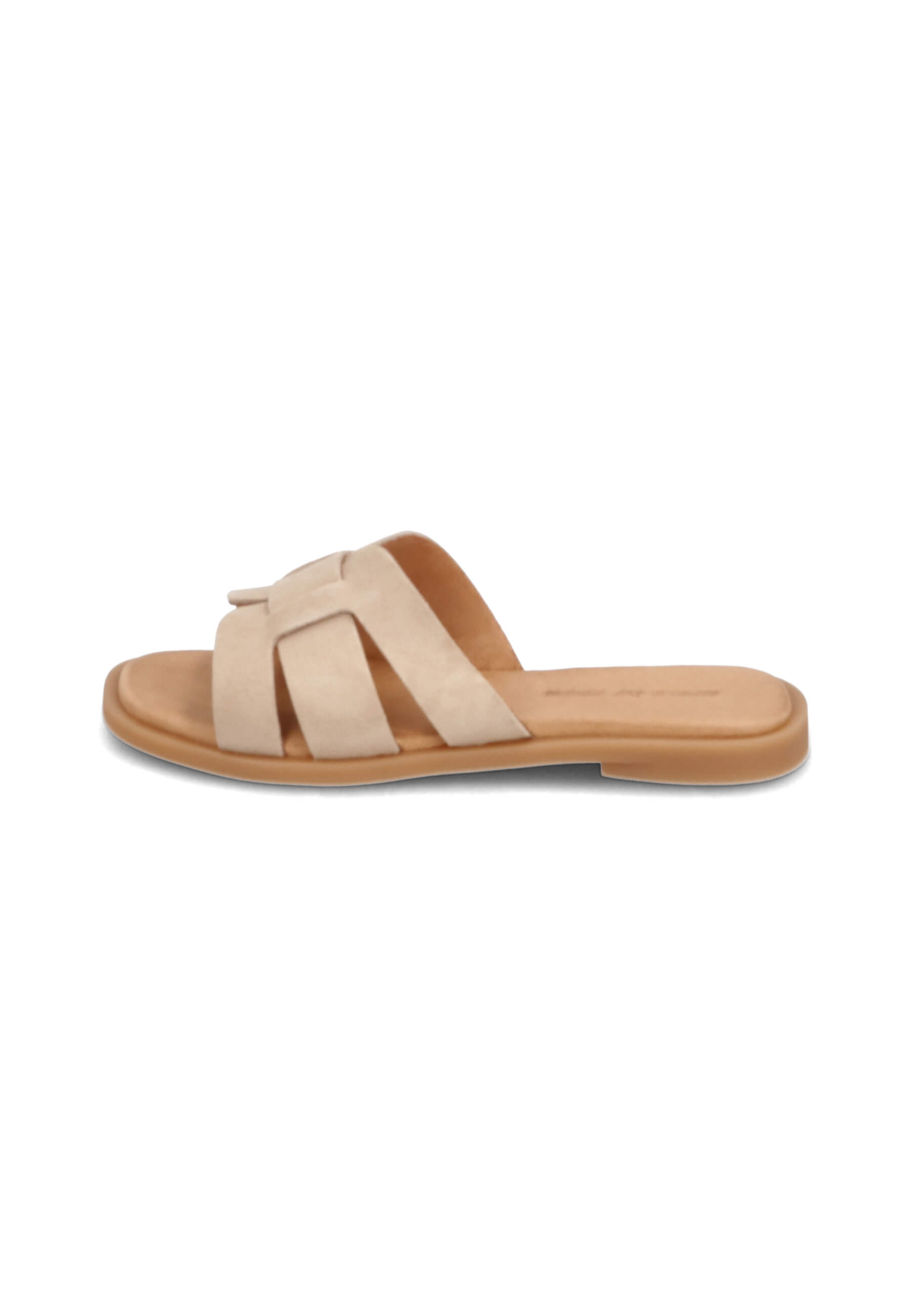 Pantoletten mit Lederriemen beige, Bekleidung, Schuhwerk, Sandale