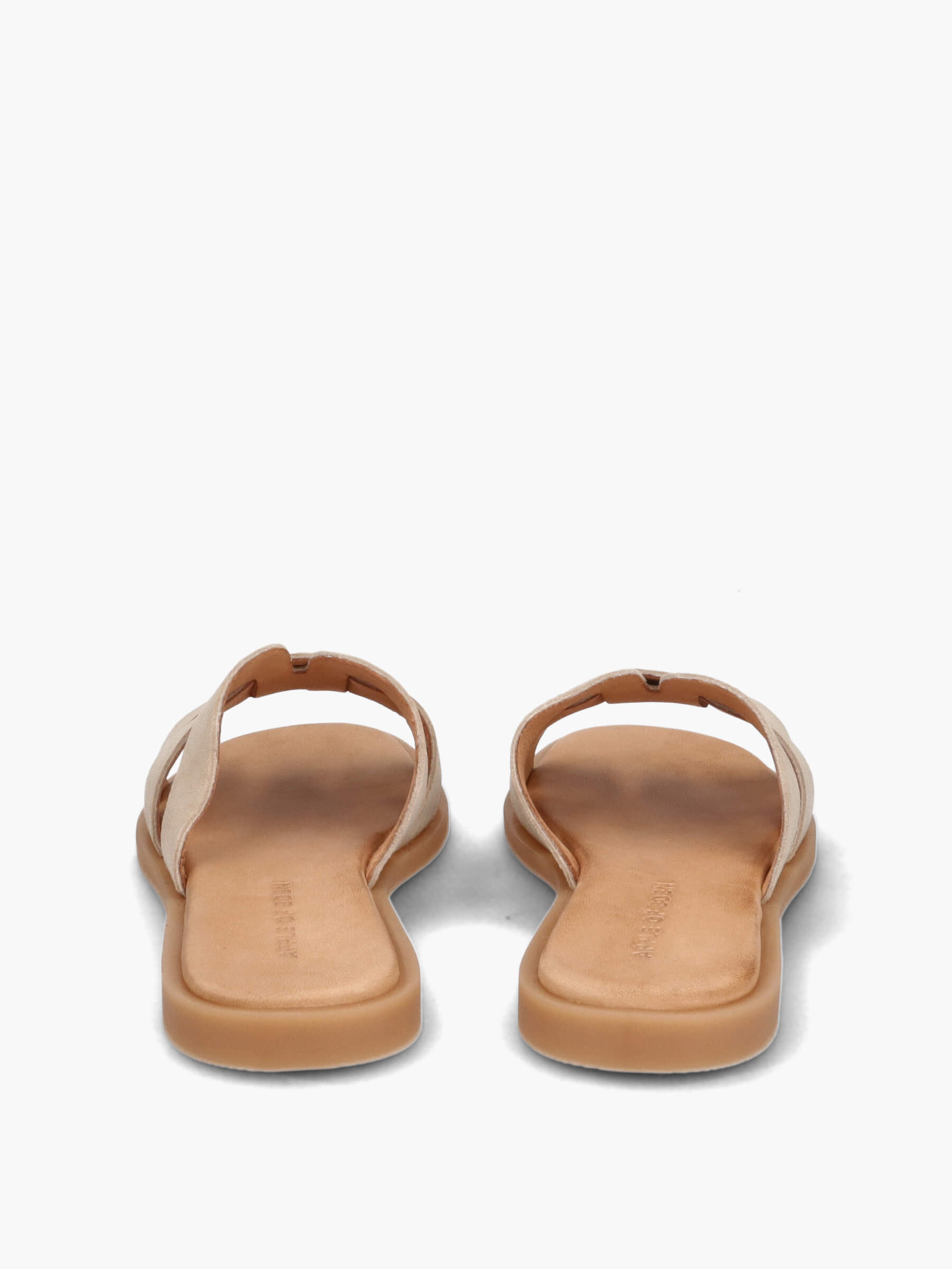 Pantoletten mit Lederriemen beige, Bekleidung, Schuhwerk, Sandale, Schuh